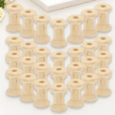 100 قطعة بكرة خشبية بكرات موضوع فارغة للحرف اليدوية الغزل الخياطة حامل التطريز لف بكرات النسيج ملحق الخشب الحرفية