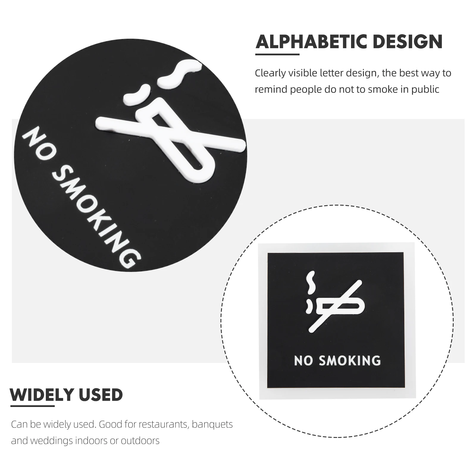 

No Smoking Sign Board Acrylic Public Warning Indicator Sticker for Business Reminder Signs Indoor Outdoor Use
