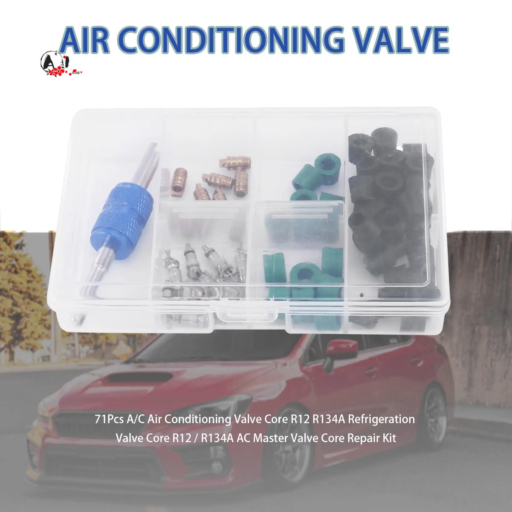 

A10E-71Pcs A/C Air Conditioning Valve Core R12 R134A Refrigeration Valve Core R12 / R134A AC Master Valve Core Repair Kit