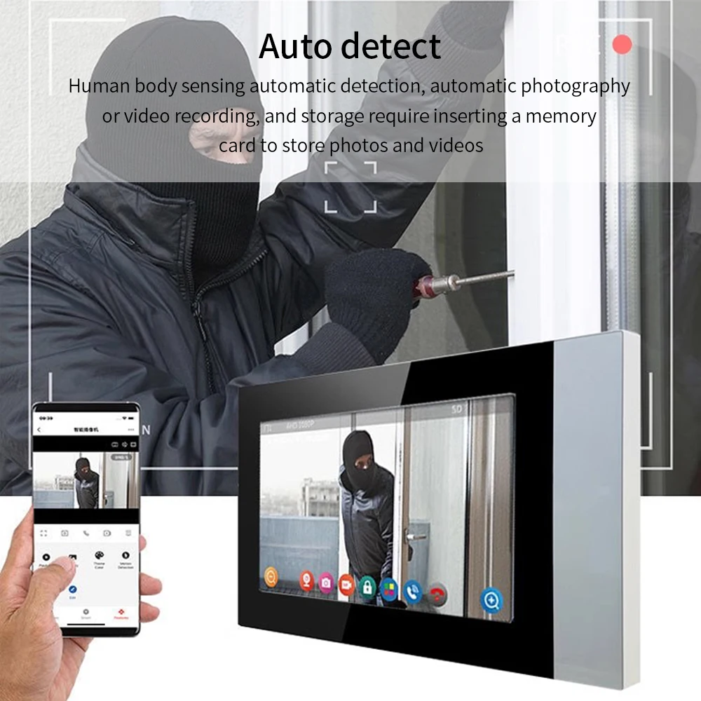 Tuya 7 Inch Video Wifi Intercom Kits Tuya Smart Home Video Doorphone System 1080P 110° Wired Doorbell Camera Full Touch Monitors