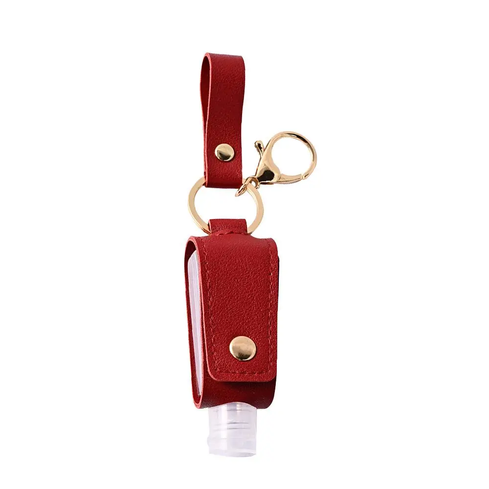 30ml Multi-color Hand Sanitizer Key Case Leather Case PU Leather Mini Convenient Hanging Bag Available In Multiple Colors