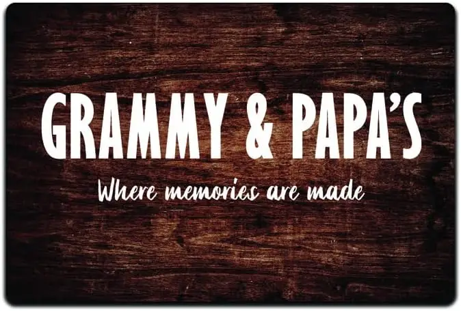 JP's Parcels Tin Signs Grandma Home Décor - Metal Sign 12 x 8 in. Grammy and Papa's Where Memories are Made