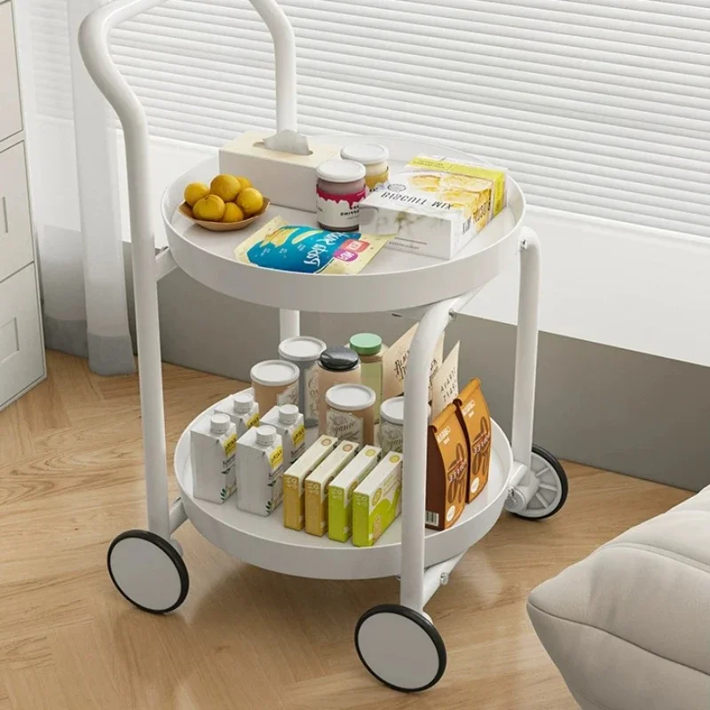 Nordic Originality Coffee Tables Double Layer Storage Movable Bedroom Utility Cart Living Room Stoły Kawowe Home Furniture HQ40T