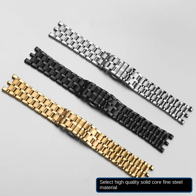 Stainless steel strap suitable for VERSACE V-RACE DUAL series concave convex mouth metal solid watch strap for men