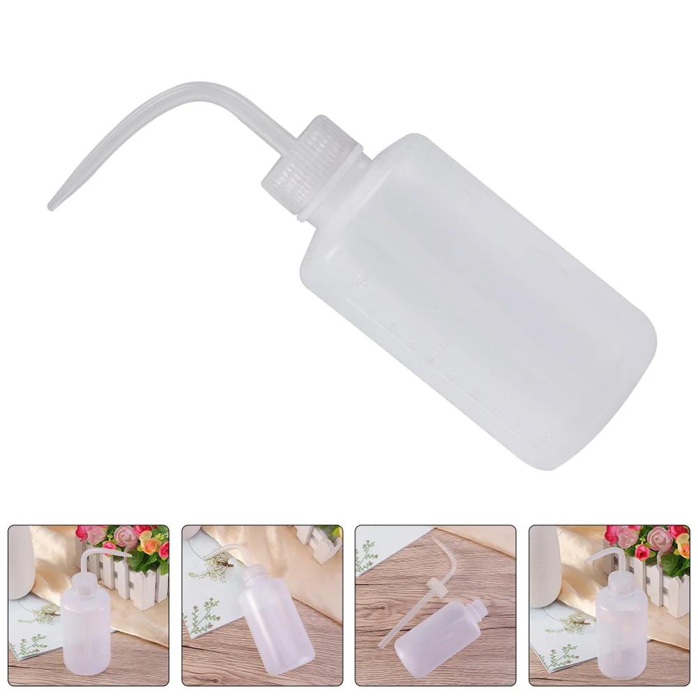 

2Pcs White Curved Neck Squeeze Bottle Narrow Mouth Plastic for Accurate Liquid Dispensing Plant Watering Lab Cleaning