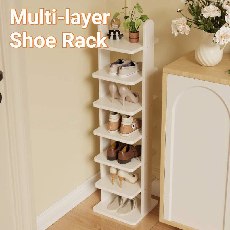 multi-layer white shoe rack cream-style small apartment entrance shoe rack space saving zapatero organizador interior furniture