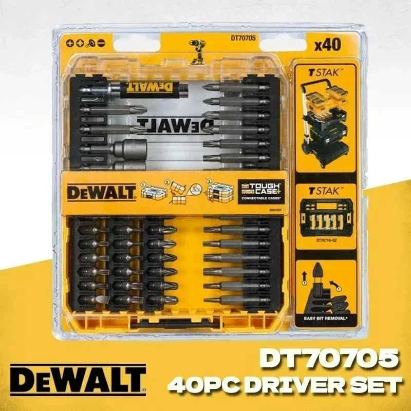 

DEWALT DT70705 Screwdriver Bit Set in Heavy Duty Case 40 Pieces Cordless Drill Driver Bits Set Power Tool Accessories DT70705-QZ