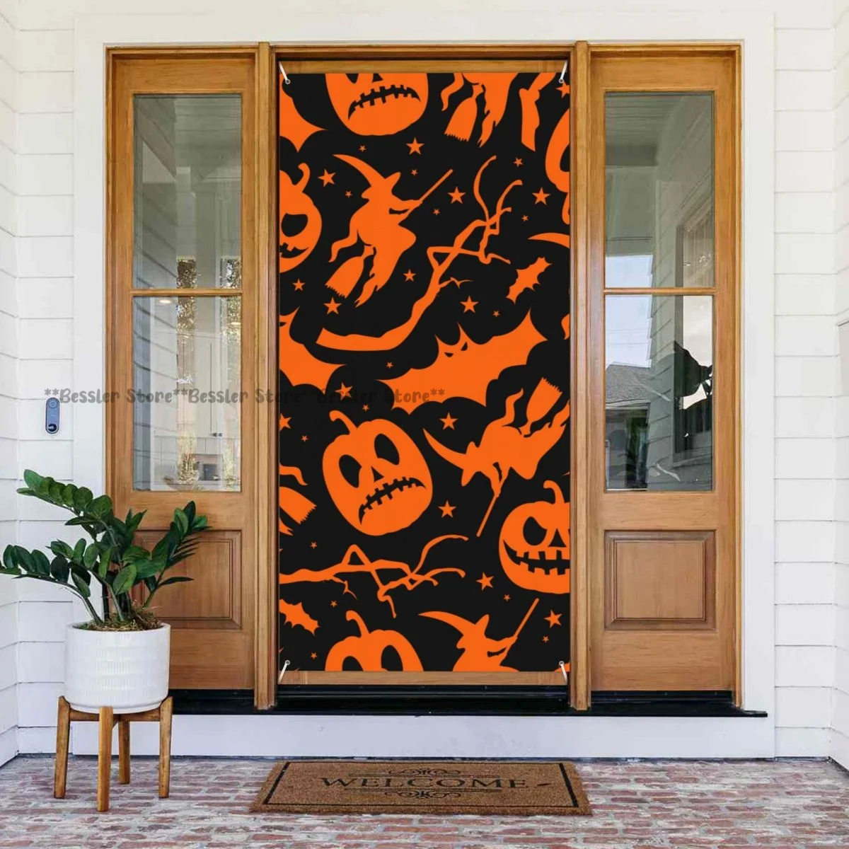 Halloween Icons And Signs Outdoor Decoration Props Door Cover Banner for Party House Door