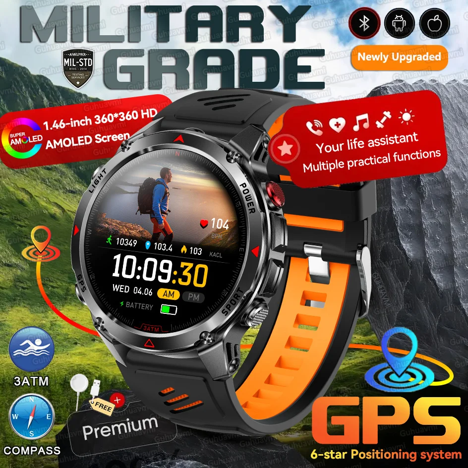 Forerunner 570 GPS Smart Horloge 3 ATM Waterdicht AMOLED Scherm MULTI-BAND GNSS Kompas Hoogtemeter Zaklamp Sport Smartwatch Mannen