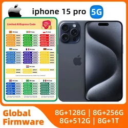 Apple iphone 15 Pro 5G 6.1'' 128GB/256GB/512GB/1T ROM A17Pro Bionic Chip iOS17 All Colours in Good Condition Original used phone