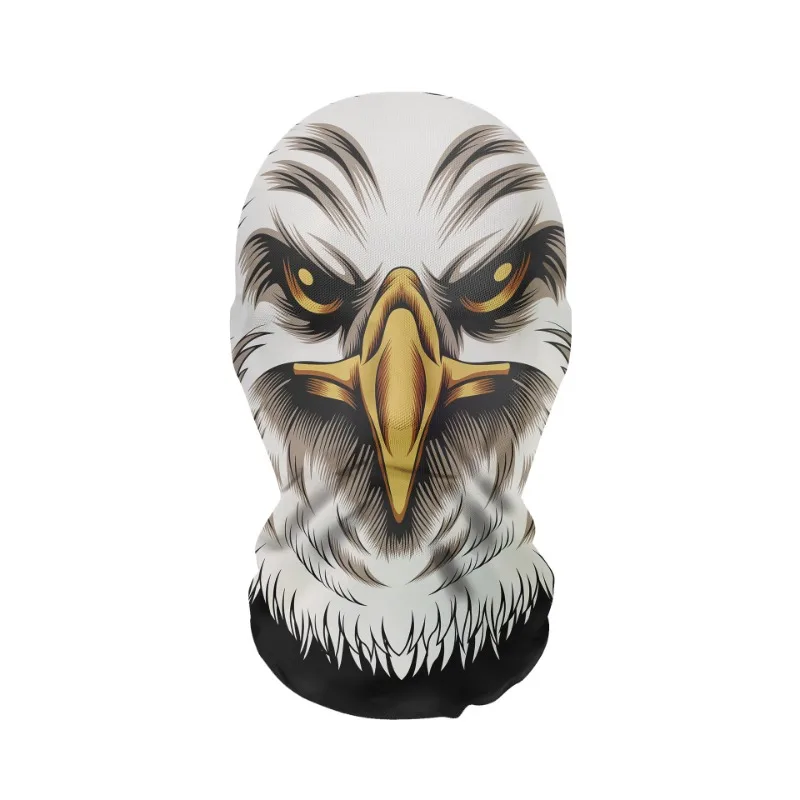 Maschera aquila stampata in 3D copricapo da lupo mannaro maschera a pieno facciale in rete traspirante elastica per uomo donna maschera spaventosa Cosplay passamontagna divertente