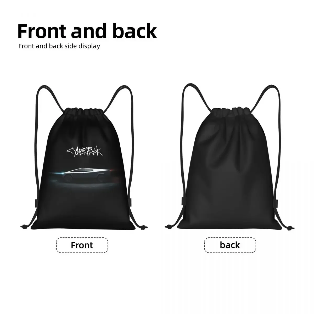 Cybertrucks Battery Electric Vehicle Drawstring Backpack Women Men Sport Gym Sackpack Foldable Training Bag Sack