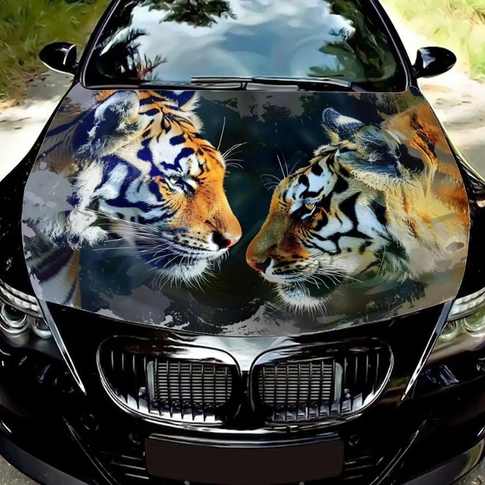 Exotic Tiger Print Auto Wrap - Customizable Design Options