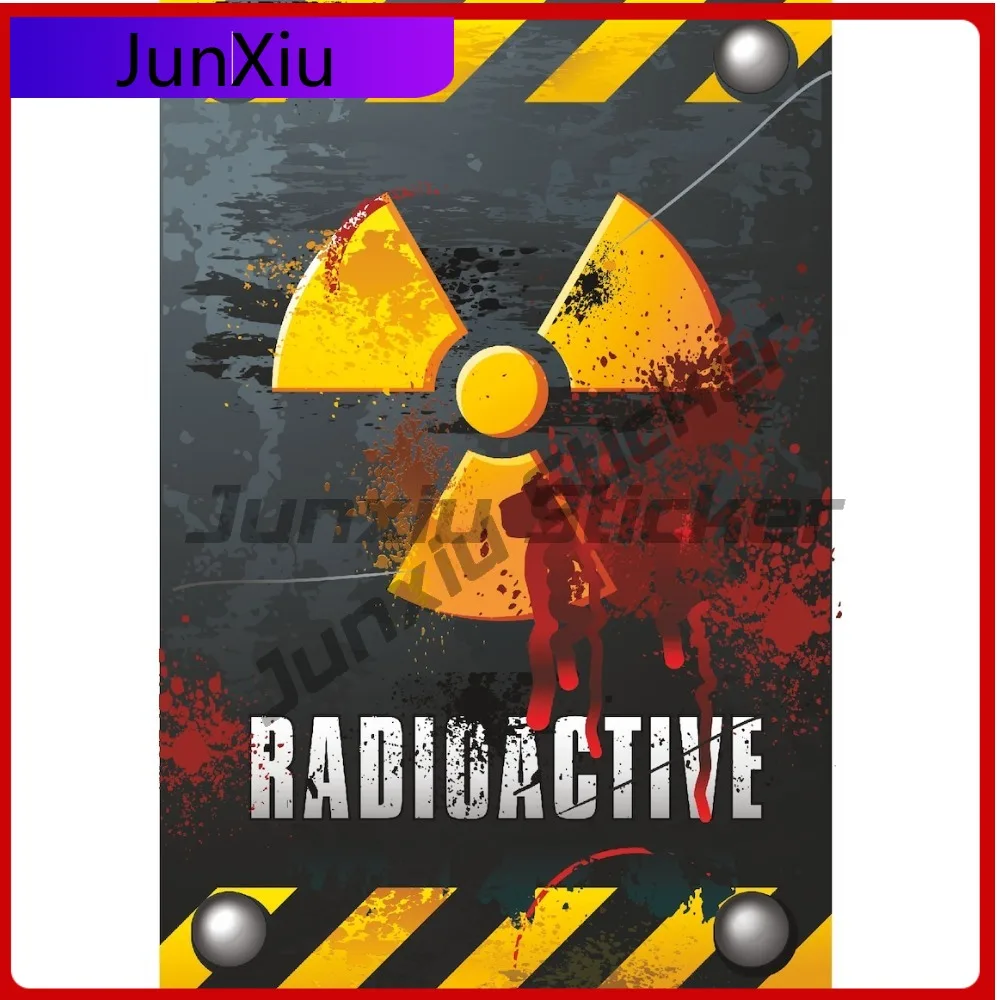 Radioactive Danger Square Warning Sticker Car Personalized Stickers Front And Rear Bumper Camper Motorcycle Decals Outdoor Custo