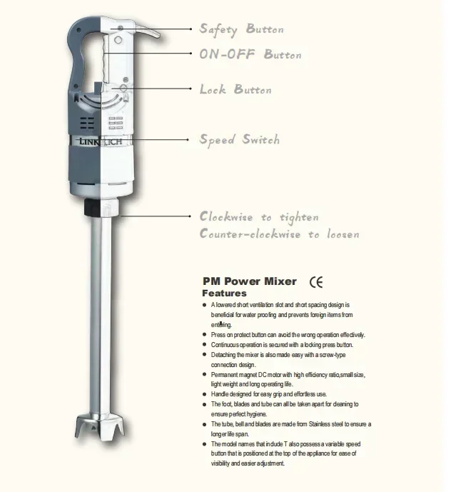 Heavy Manual Industrial Mini Hand Immersion Stick Blender Cuisine Machine Food Mixer