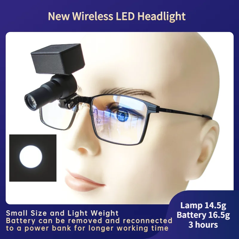 New Wireless Medical LED Headlight Glasses Type Integrated Battery Removable Light Weight Continuous Working Time 3 Hours YT-D02