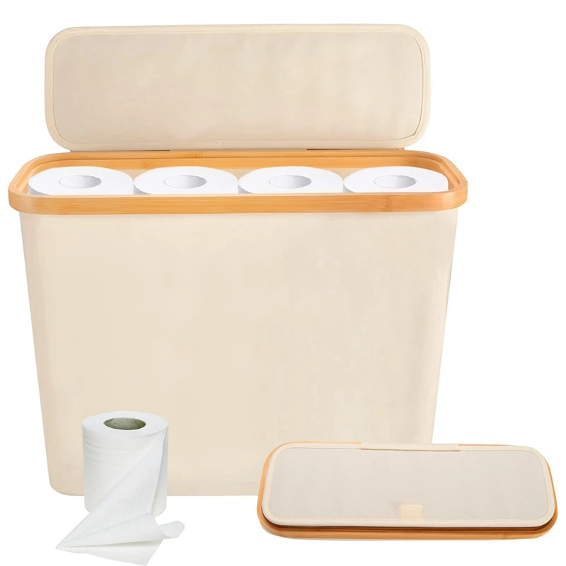 Toilet Paper Basket, Foldable Toilet Paper Storage Basket With Lid, Toilet Paper Storage Rack Promotion