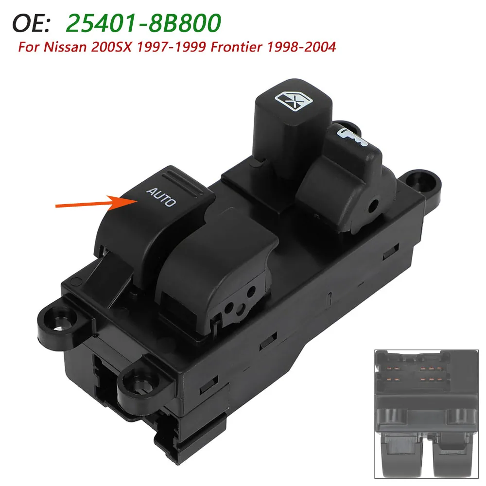 

Передний левый главный переключатель управления стеклоподъемником со стороны водителя 25401-8B800 для Nissan 1997-1999 200SX 1998-2004 Frontier 254018B800