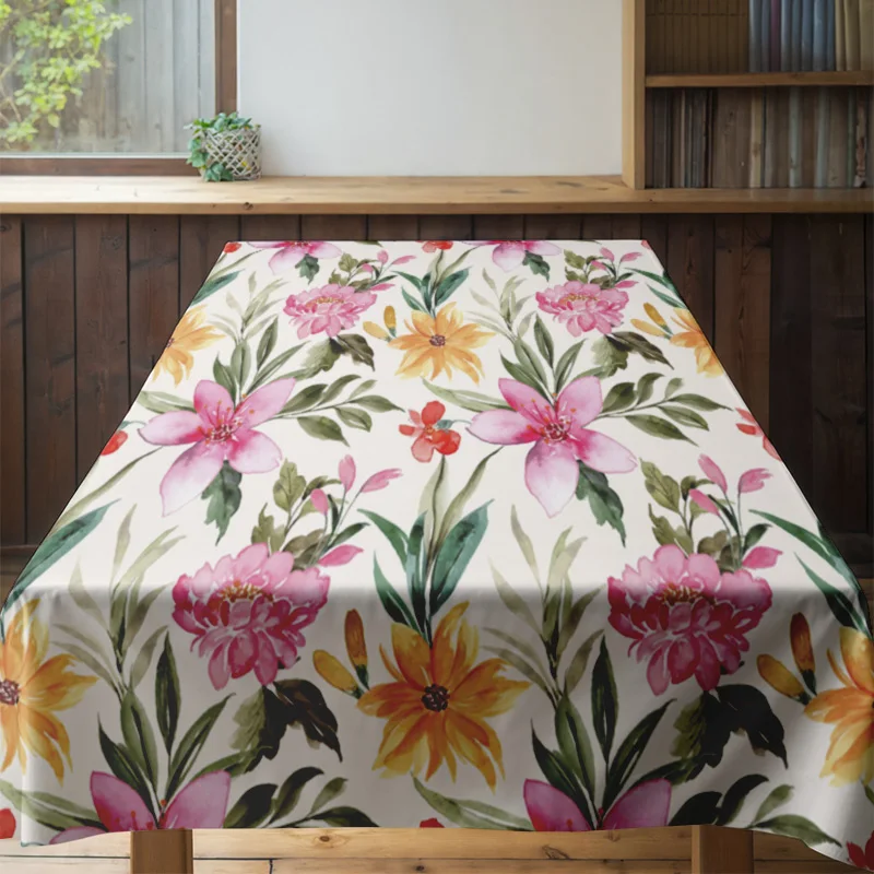 Mantel floral vibrante: perfecto para reuniones de primavera Una elegante mantel con una colorida estampado floral que brilla