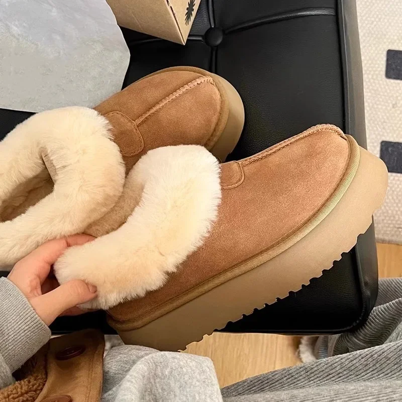 

Women's Thick-Soled Fluffy Snow Boots, 2024 New Winter Low-Cut Shoes with Cotton Fleece Thicke Shoe