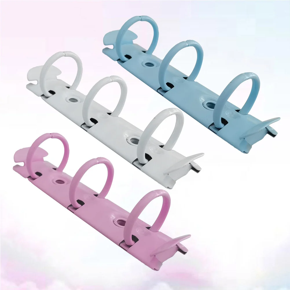 

3 шт., металлическая папка с 3 кольцами для школы, офиса, дома, портативный органайзер для документов, папка-переплет, металлическое кольцо, канцелярские принадлежности