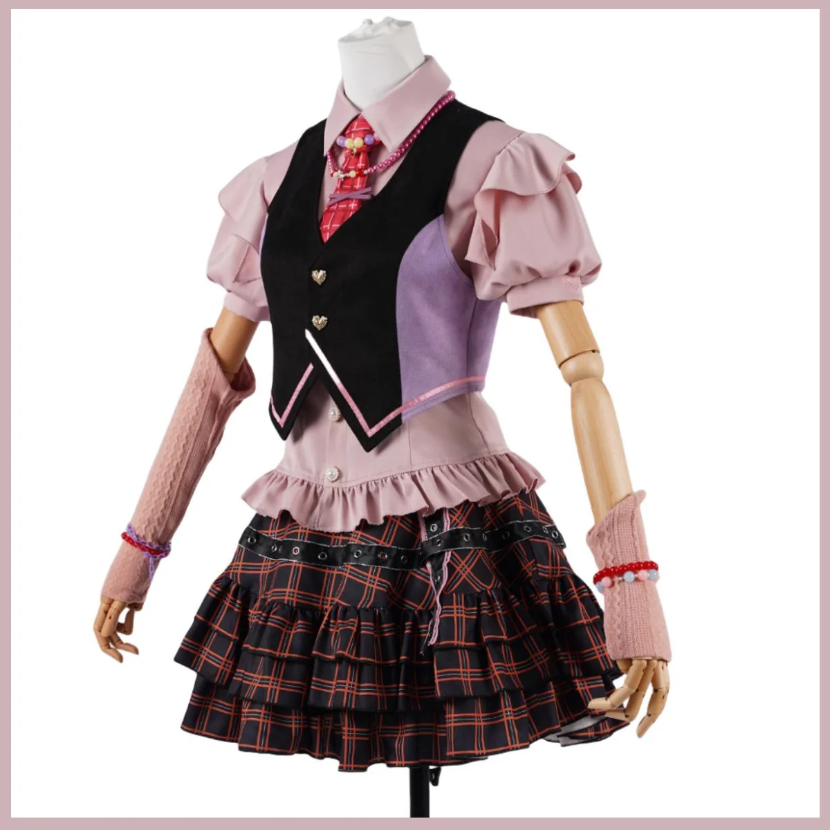 Game Infinity Nikki X Open World Barrbie Cosplay Costume Punk Harajuku Lovely Lace Plaid Skirt Woman Sexy Kawaii Carnival Suit view 3
