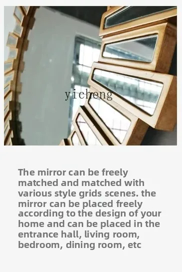 

ZZ simple living room background wall decorative mirror fireplace wall hanging sunglasses round