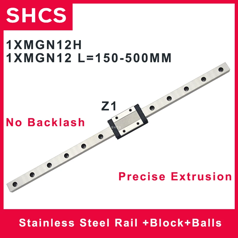 

MGN12H Stainless Steel MGN12 MGN12H Linear Guide Rail 300mm 320mm 330mm 350mm 400mm 420 450mm 500mm MGN12H Z1 Preload Block