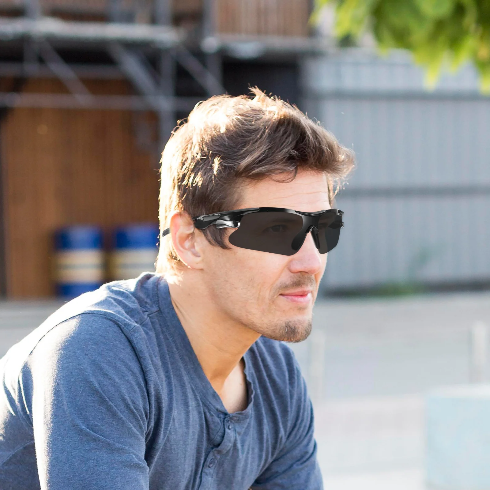 

2PCS Mountaineering Cycling Sunglasses For Men PC Material Windproof Cycling Glasses Sports Outdoor Activities