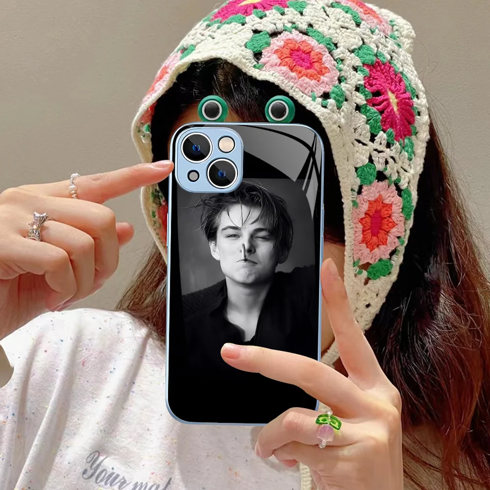 L-Leonardo D-Dicaprio Y-Young Phone Case Tempered Glass For iphone 14 13 12 11 Pro Mini XS MAX 14Plus X XS XR Fundas