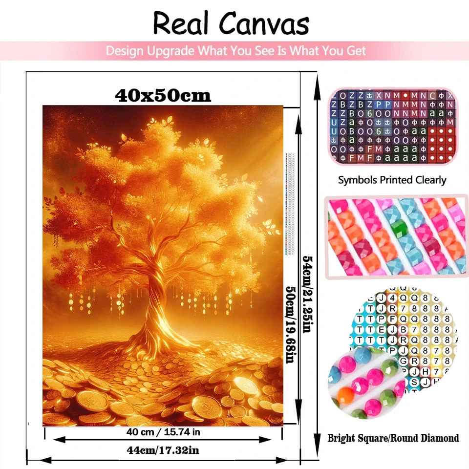 5D DID diamentowy obraz mozaika diamentowa nowoczesny ze złota drzewko szczęścia obraz ścieg krzyżykowy drzewo życia dekoracja domu