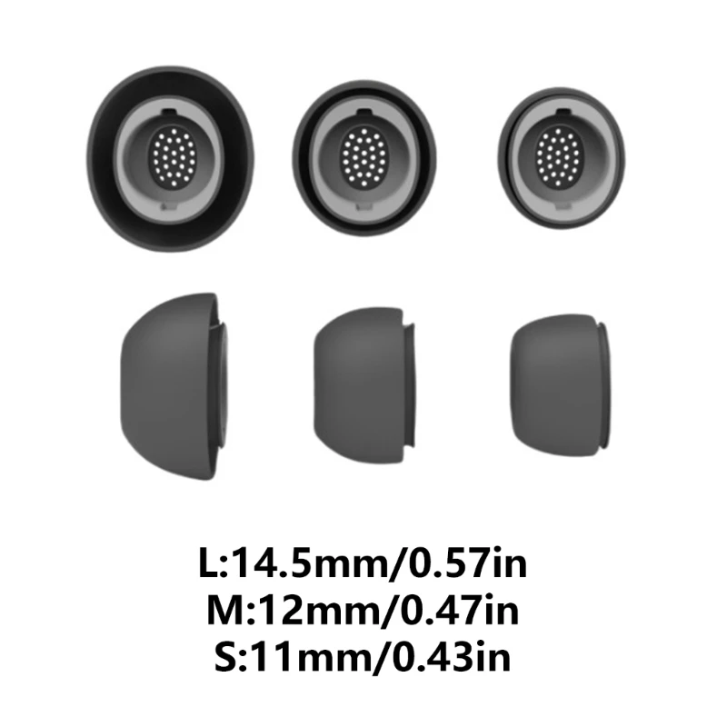 Pontas fone ouvido silicone com vedação som superior para botões 3Pro, S/M/L, protege o aprimoramento do ajuste
