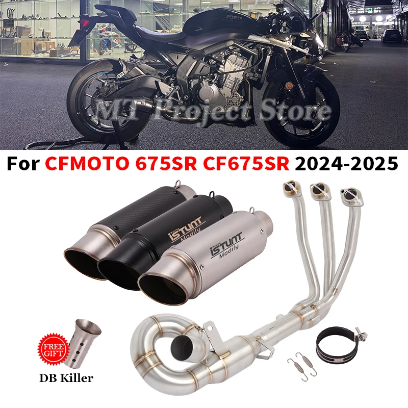 

Полные системы для CFMOTO 675SR CF675SR 675R-R 675 SR-R SS 2024 2025 мотоциклетная выхлопная труба переднего звена с глушителем Moto