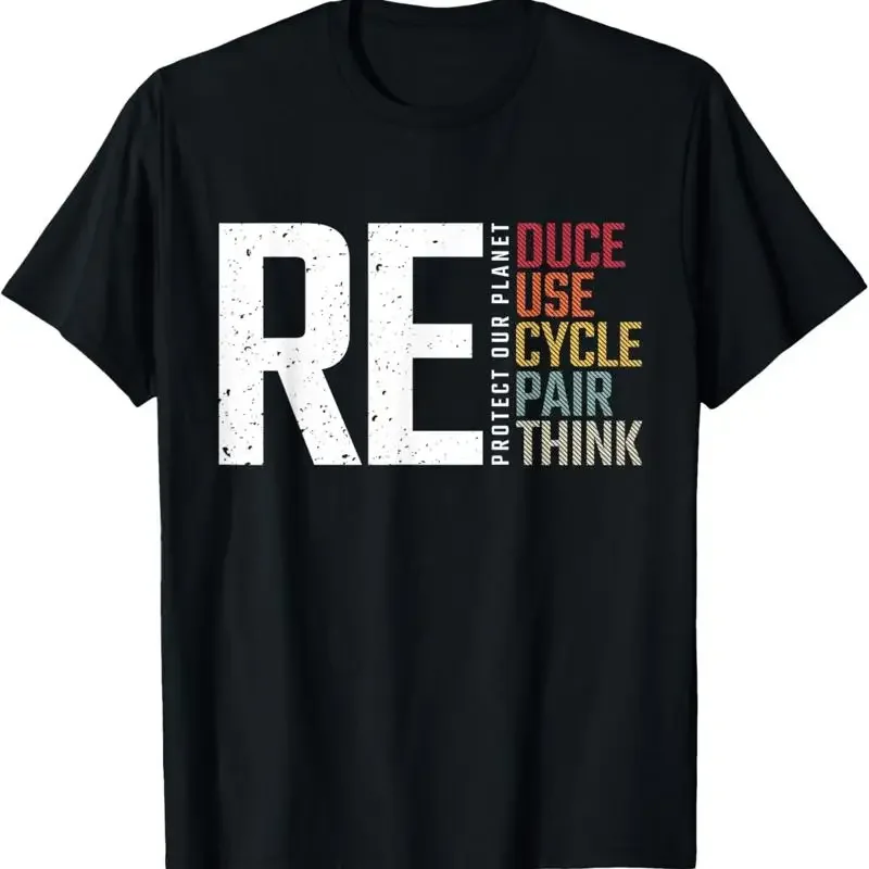 Reduce Reuse Recycle Rethink Repair Earth Day Environmental T Shirt