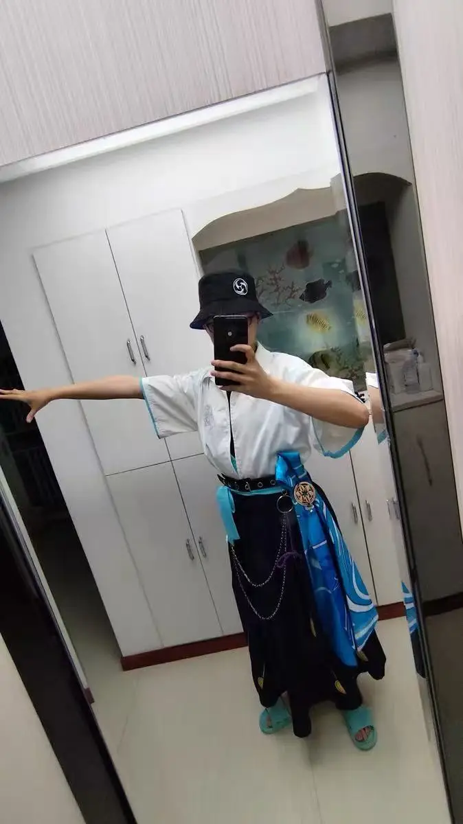 Wanderer Doujin Cosplay Costume Game Genshin Impact DUDU-SR Genshin Scaramouche Wanderer Hat Casual Wear Costume view 2