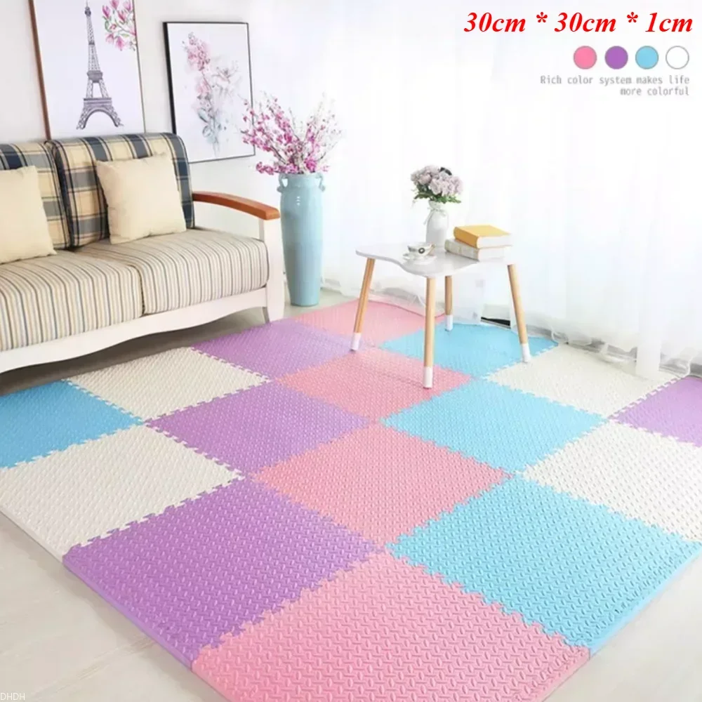 1-24Pcs 30×30x1cm Anti-slip Thickening Puzzle Mat Carpet for Baby Children\'s Room Game Playing Activity & Livingroom & Bedroom