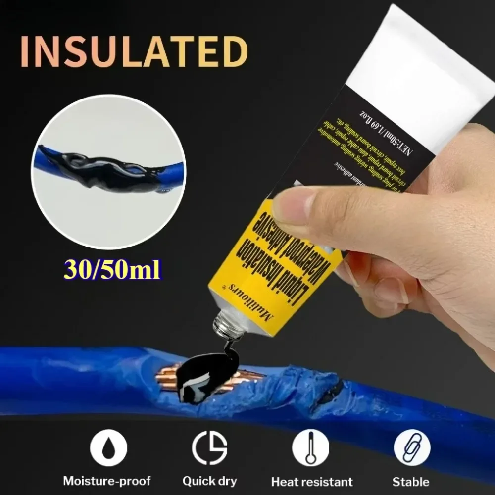 Liquid Insulation Waterproof Adhesive Strong Adhesion Wire Cable Coat Fix Line Glue Suitable for Plastic Wood Metal Surfaces