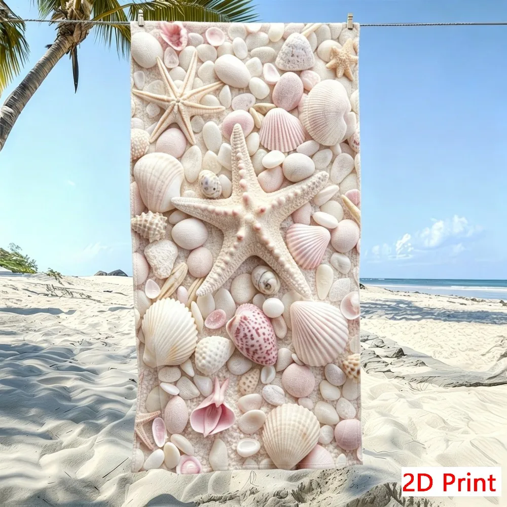 Extra Large Microfiber Beach Towel Oversized Quick Dry Super Absorbent 3D Shell Print Giant Bath Sheet XL Swim Towel Travel Mat