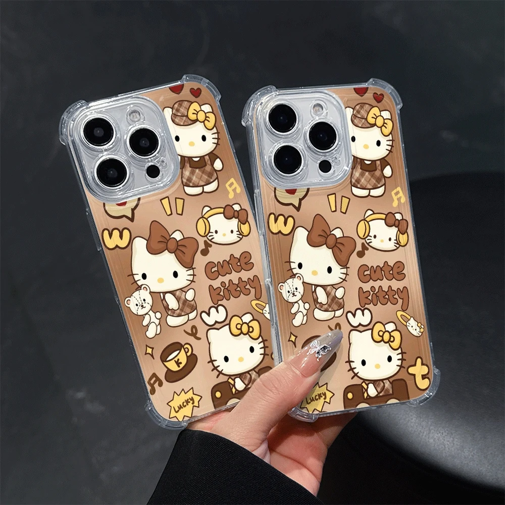 

Чехлы для мобильных телефонов Sanrio для IPhone 16, IPhone 16/15/14/13/12/11/x/xs/xs Max, женский мягкий чехол для телефона Hellokitty Sanrio KT, подарок
