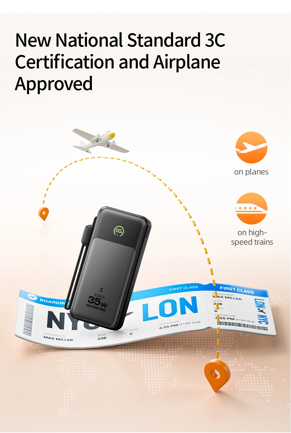 【CCC】MOVESPEED P20 Power Bank 20000 mAh Externer Ladegerät 35 W PD Powerbank mit schnellem Laden, LFP-Akku für iPhone Xiaomi Samsung – Detail 5