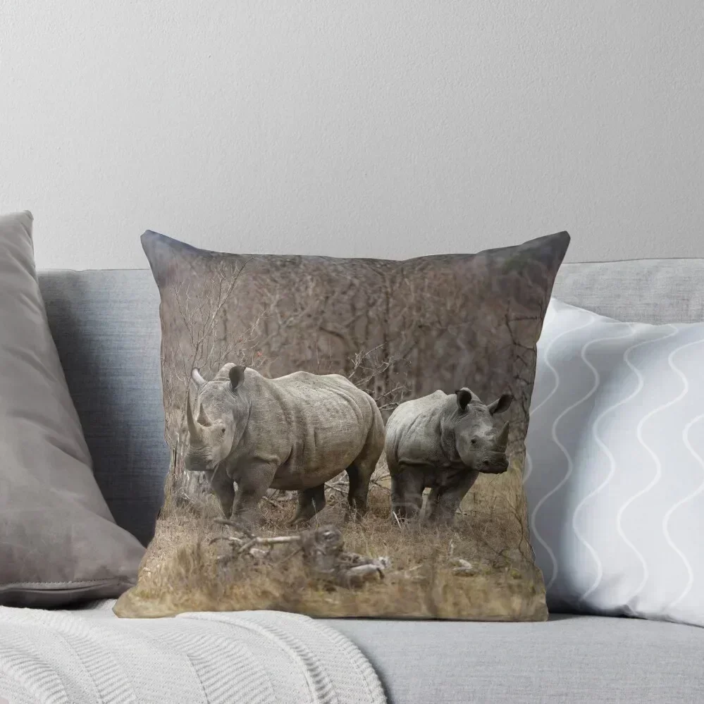 

White Rhino Throw Pillow Sitting Cushion pillowcases for sofa cushions sleeping pillows christmas supplies pillow