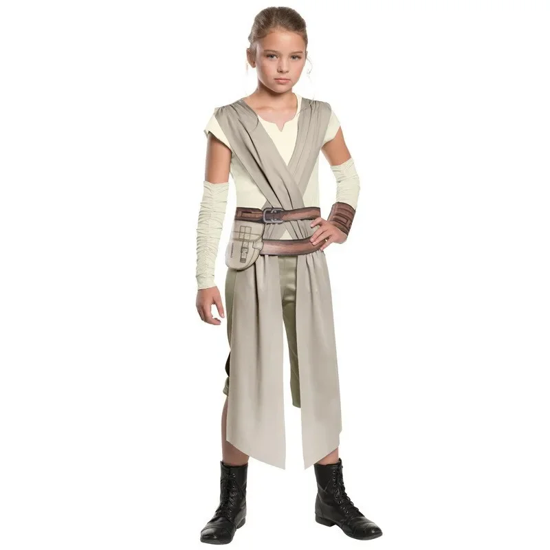 Child Classic Rey Costume for Kids Girls Halloween Carnival Christmas Outfits Movie Anime Cosplay New Arrival 2024