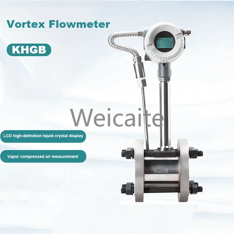 LCD Display Digital Vortex Stainless Steel 4-20mA RS485 Flowmeter with Pressure and Temperature Compensation