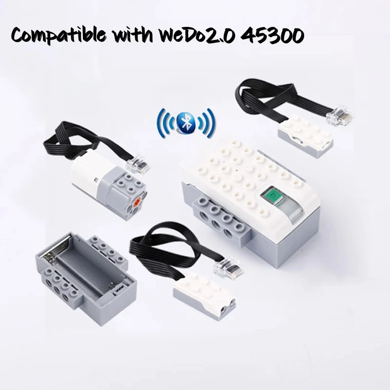 Sensores de movimiento de inclinación con función de potencia técnica, motores de concentrador inteligente principal, bloques de construcción educativos, piezas de ladrillos aptas para juguete WEDO 45300