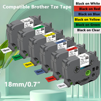 6 Pack Compatible Label Tape Replacement For Brother P-Touch Label Tape 18mm 0.7\