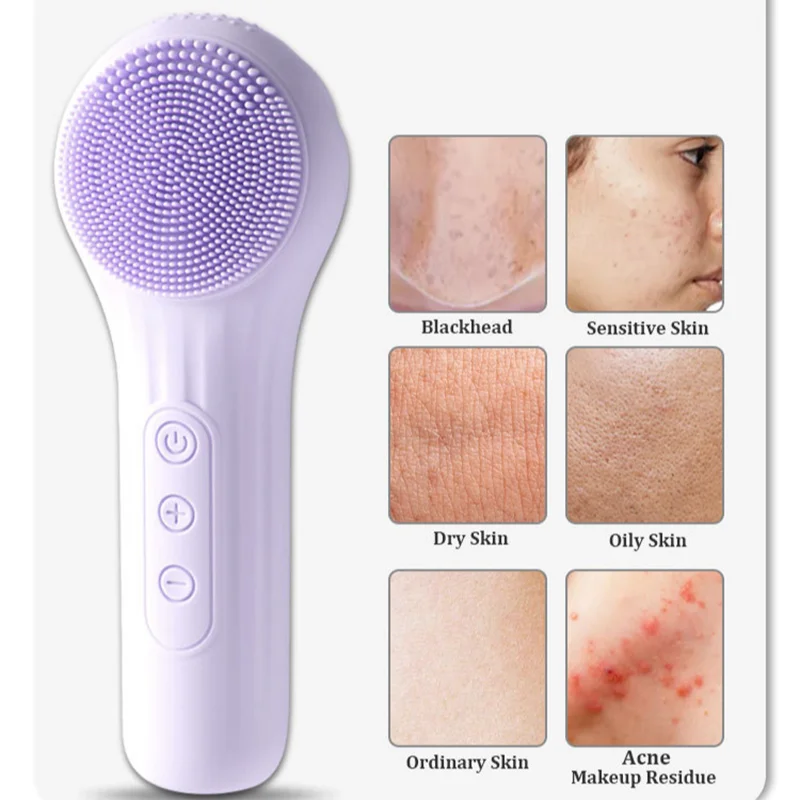 Xiaomi elétrica silicone escova facial vibração sônica rosto limpo escova à prova dwaterproof água acne removedor de cravo poros limpador massageador