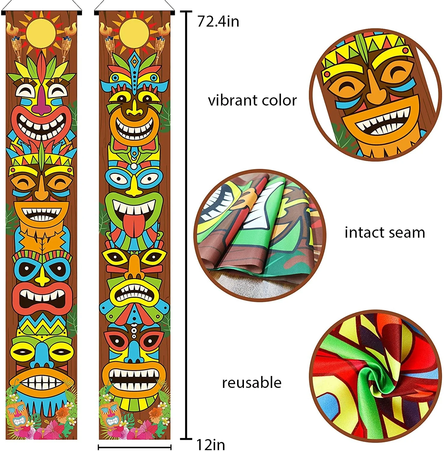 Halloween Decoration Hawaiian Luau Party Decoration Supplies Tiki Totem Door Banner Sign Aloha Hawaii Luau Tropical Moana