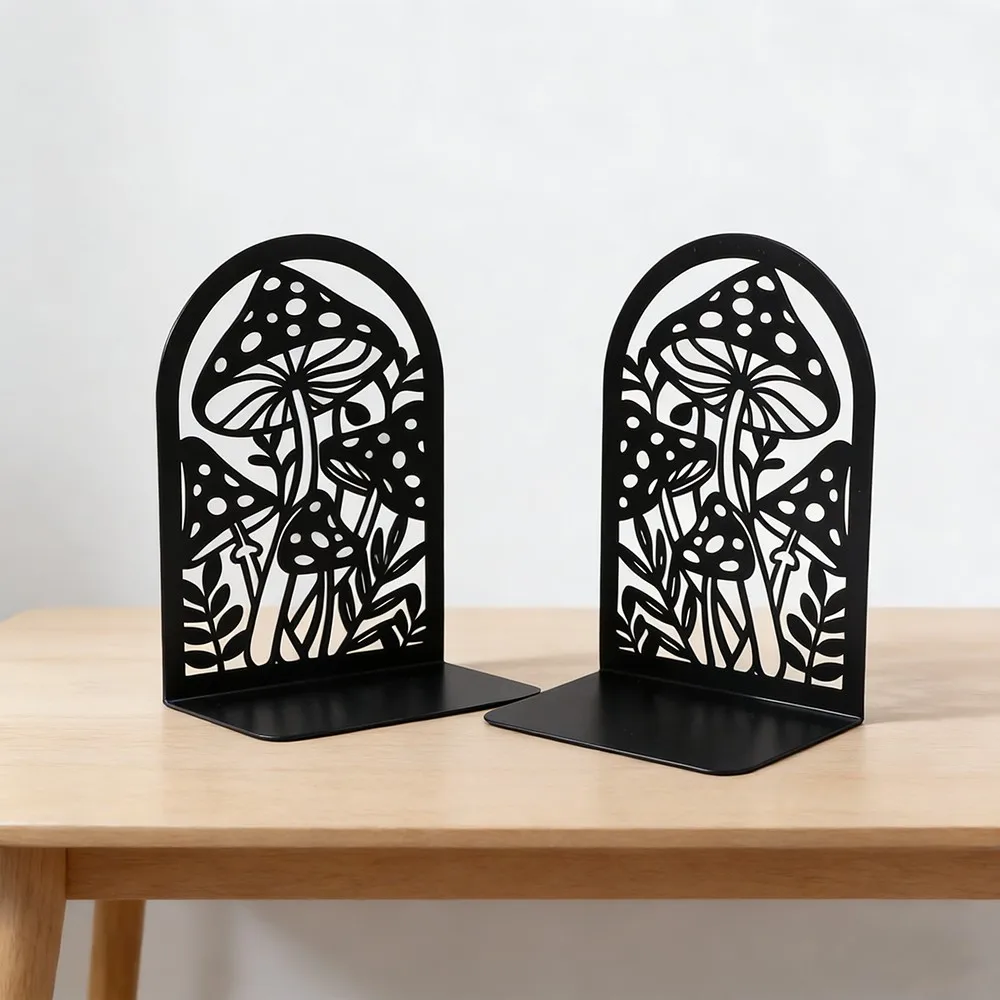 Peacoblue Metal Bookends for Shelves, Modern Decorative Heavy Duty Study Book Support Stoppers for Office, Desk, Shelf