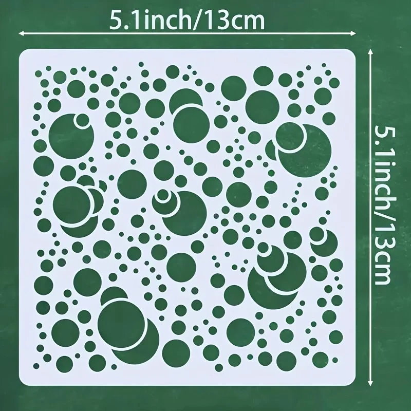 4PCS 5.1inch Circle Dot Pattern Stencil for DIY Painting on Wood Fabric Paper Wall Decor