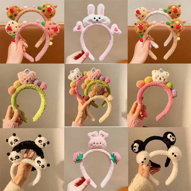 Little Bear Hair Band Facial Cleansing Mask Makeup Special  Card Super Cute Colorful Cartoon Hair Accessories Animal  Modern